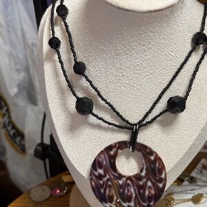 Elegant Black and Brown Beaded Necklace